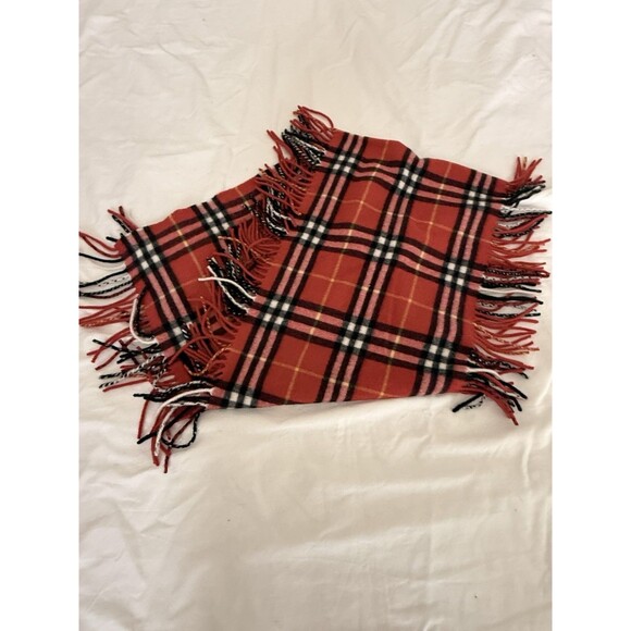 Burberry Red Cashmere Check Scarf 155x30 cm – 100% Authentic – New - Picture 7 of 10